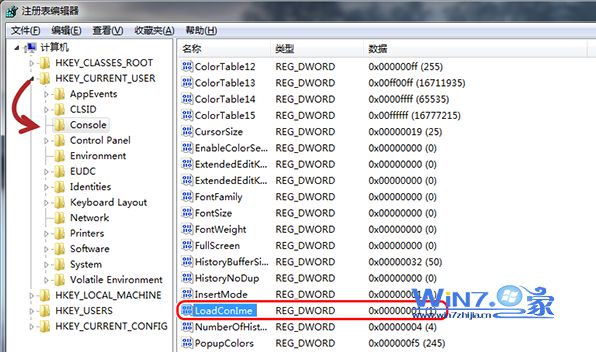 找到“LoadConIme”项