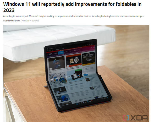消息称Win 11明年将针对可折叠设备进行改进