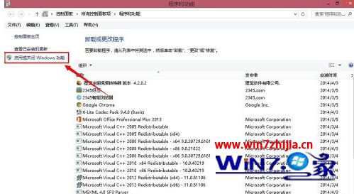 点击【启用或关闭Windows功能】