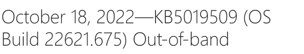 Win11 22H2 Build 22621.675(KB5019509)OOB最新更新发布