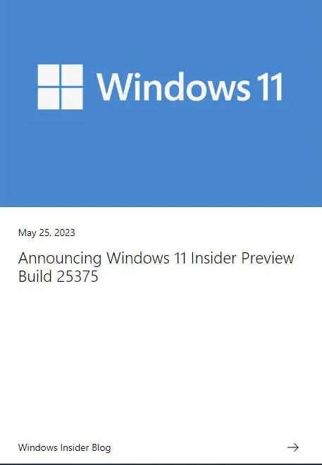 微软 Win11 Canary 预览版 25375 发布