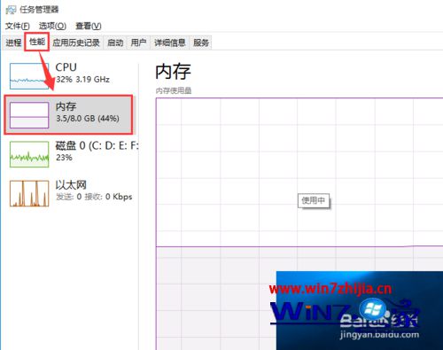 点击面板上面的“性能”