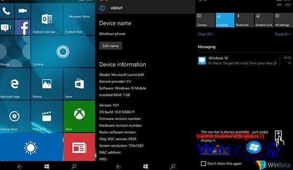 Win10 Mobile 10586.71截图曝光：意味该版本推送在即